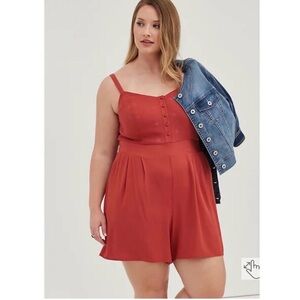 Torrid Brick Red Smocked Top